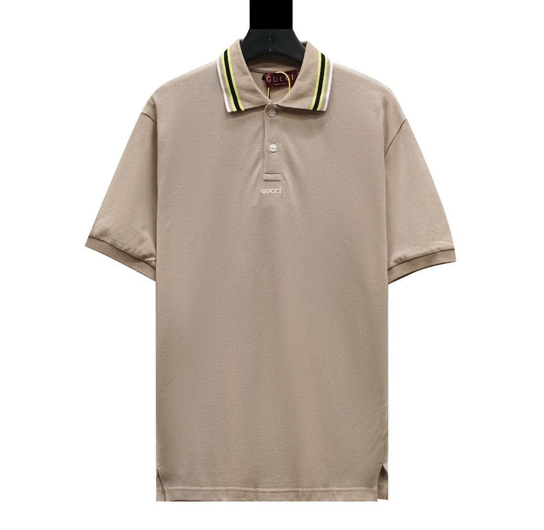 Gucci Light Brown T-shirt with a collar