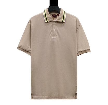 Gucci Light Brown T-shirt with a collar