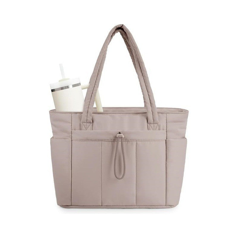 Quilted Tote Bag with Laptop Compartment