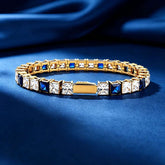 Stainless Steel Tennis Chain Bracelet Square Zircon Light Luxury Jewelry
