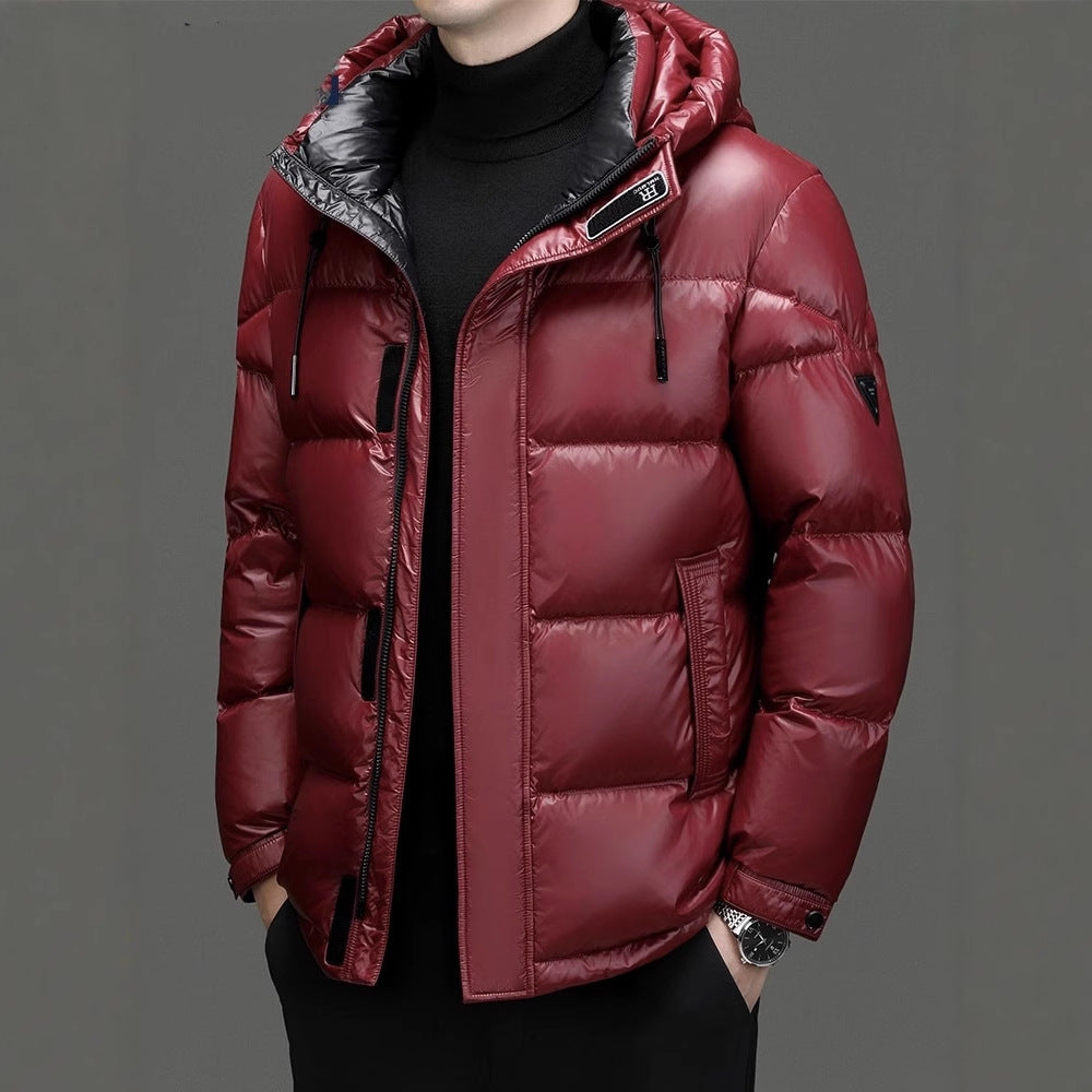 Men Winter Down Jacket Hooded Warm Coat