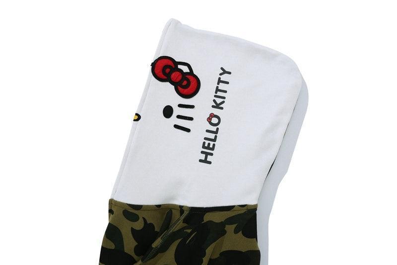 BAPE Sanrio Milo Hello Kitty Split Face 1st Camo Full Zip Hoodie A Bathing Ape Green