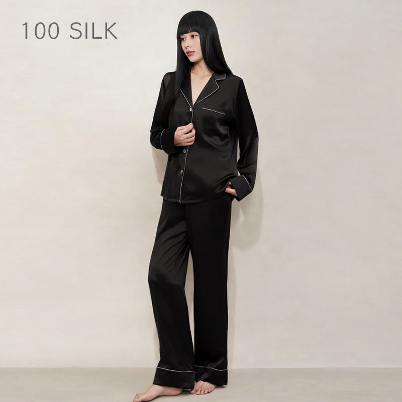 Women?s high-end 100% mulberry silk loungewear set with built-in bra pads.