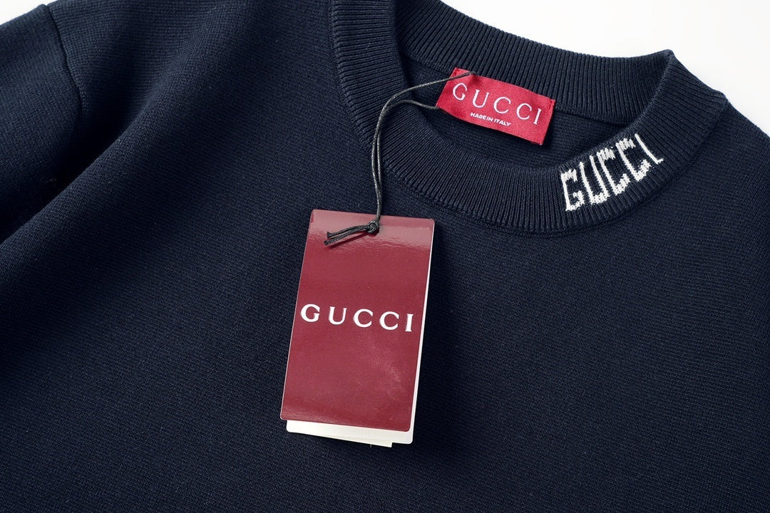 Gucci Black T-Shirt No Collar | Luxury Cotton Streetwear