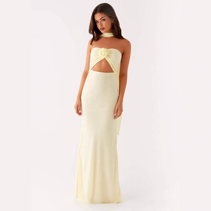 Floral Cut Out Backless Summer Dress