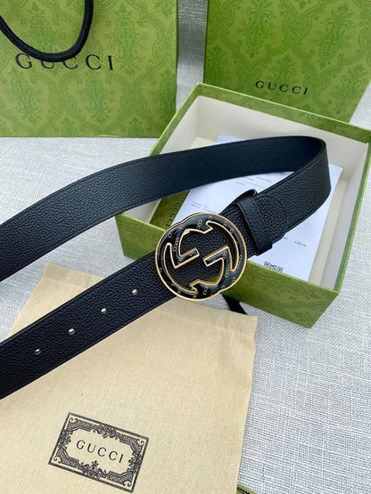 GUCCI Embellished coated-canvas and leather belt &