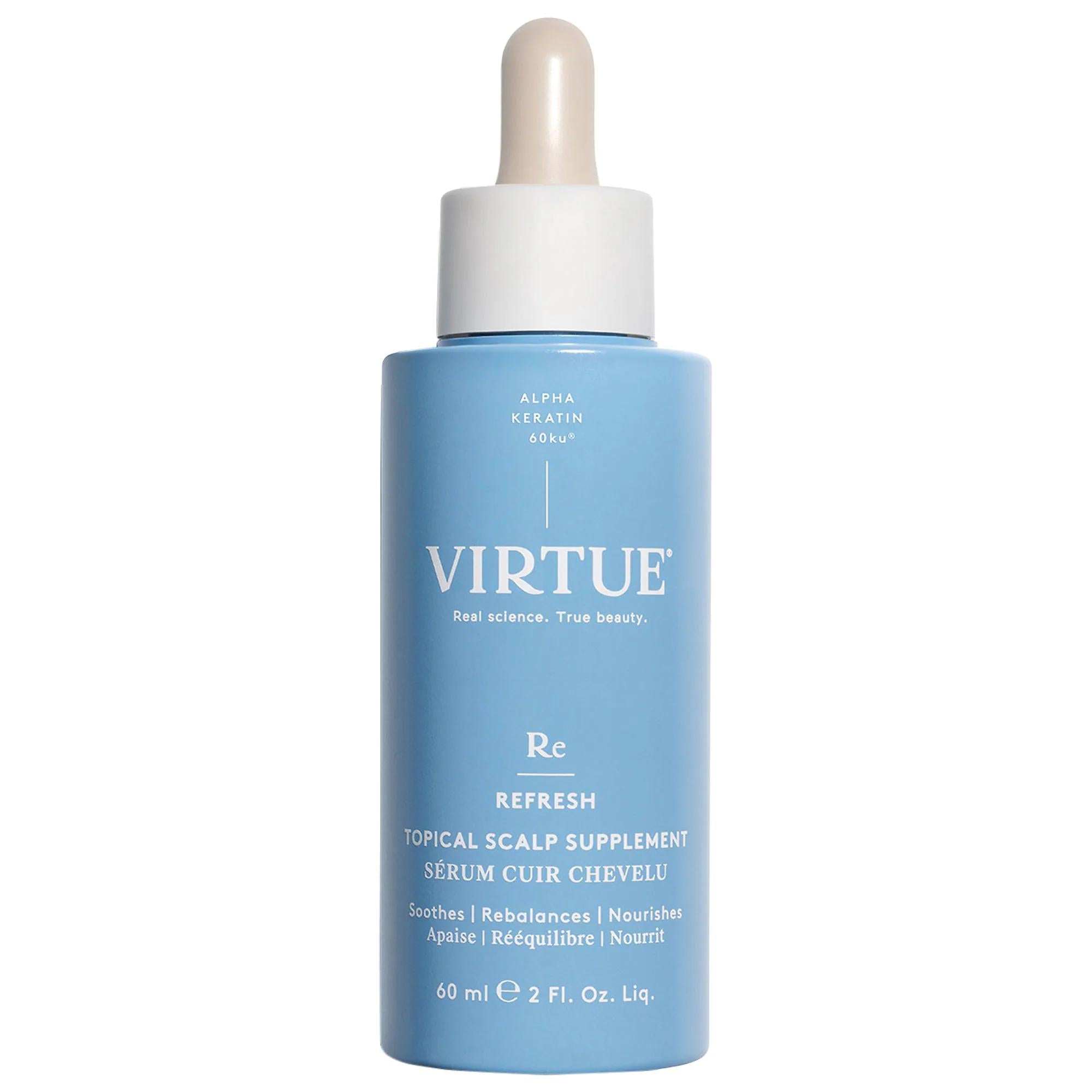 Virtue Soothing Hyaluronic Acid Topical Scalp Supplement: Dry &amp; Itchy Scalp Treatment, Vegan, Sulfate-Free Hair Growth Serum with Alpha Keratin
