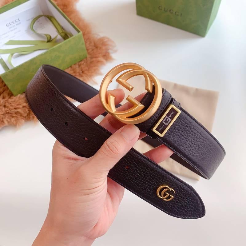 GUCCI Embellished coated-canvas and leather belt &