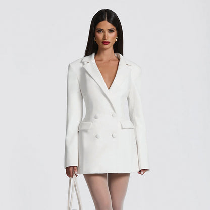 Womens Elegant Lapel Slim Fit Dress