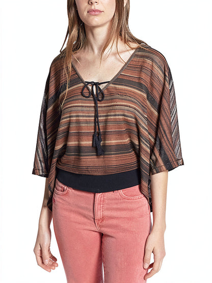 Sanctuary Womens Island Poncho Top Mesa Multi, Size  XL