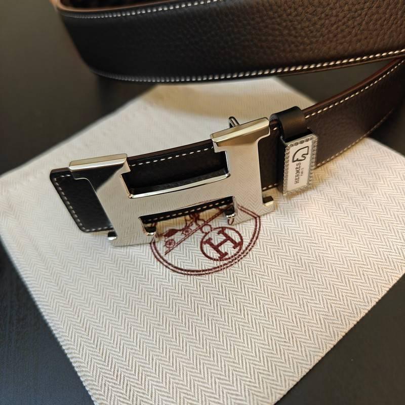 Hermès Black Leather Belt - Men&