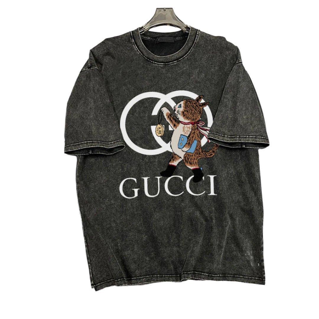 Gucci T-Shirt Smoke Black | Crew Neck Cotton Tee – Luxury Casual Wear