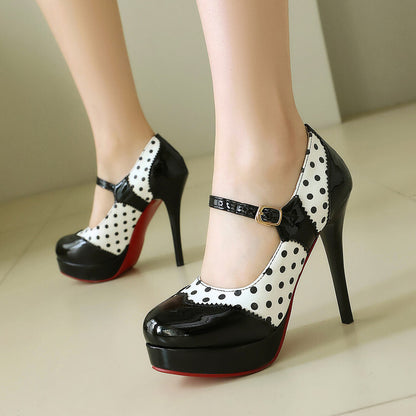 French Polka Dot Red Sole Women High Heels
