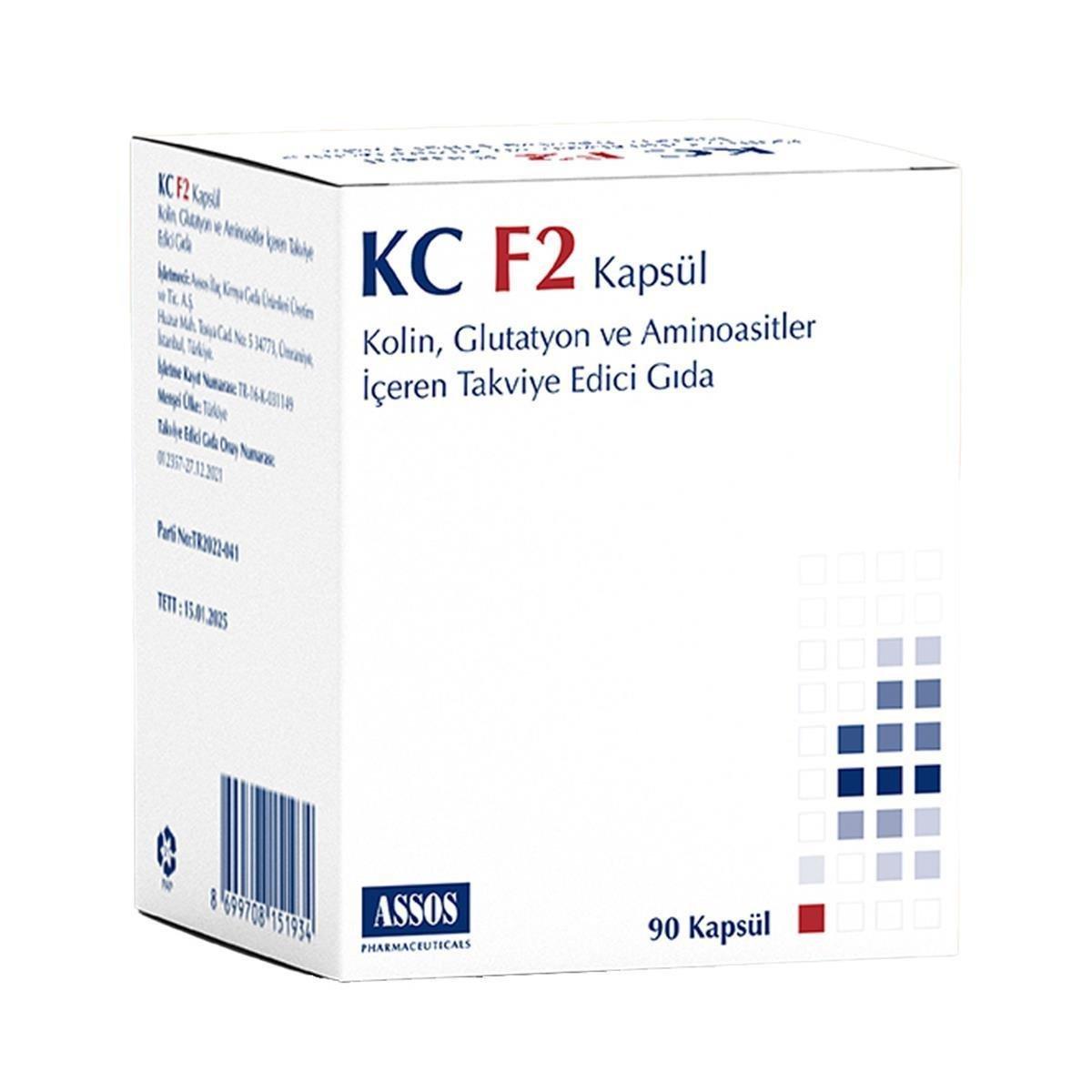 KC F2 - Dietary Supplement for Nutritional Support - 90 Capsules - Amino Acid, Glutathione &amp; Choline