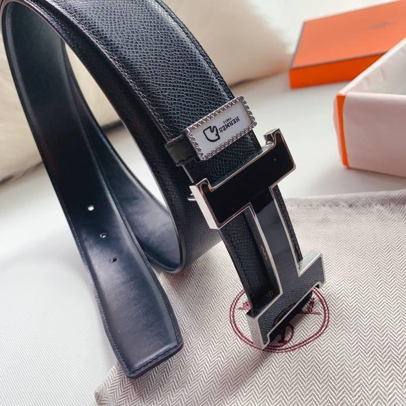 Hermes Men Black Buckle Belt &