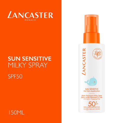Lancaster Sun Sensitive Milky Spray For Kids SPF50 - Water-Resistant, Fragrance-Free Sunscreen Spray for Children