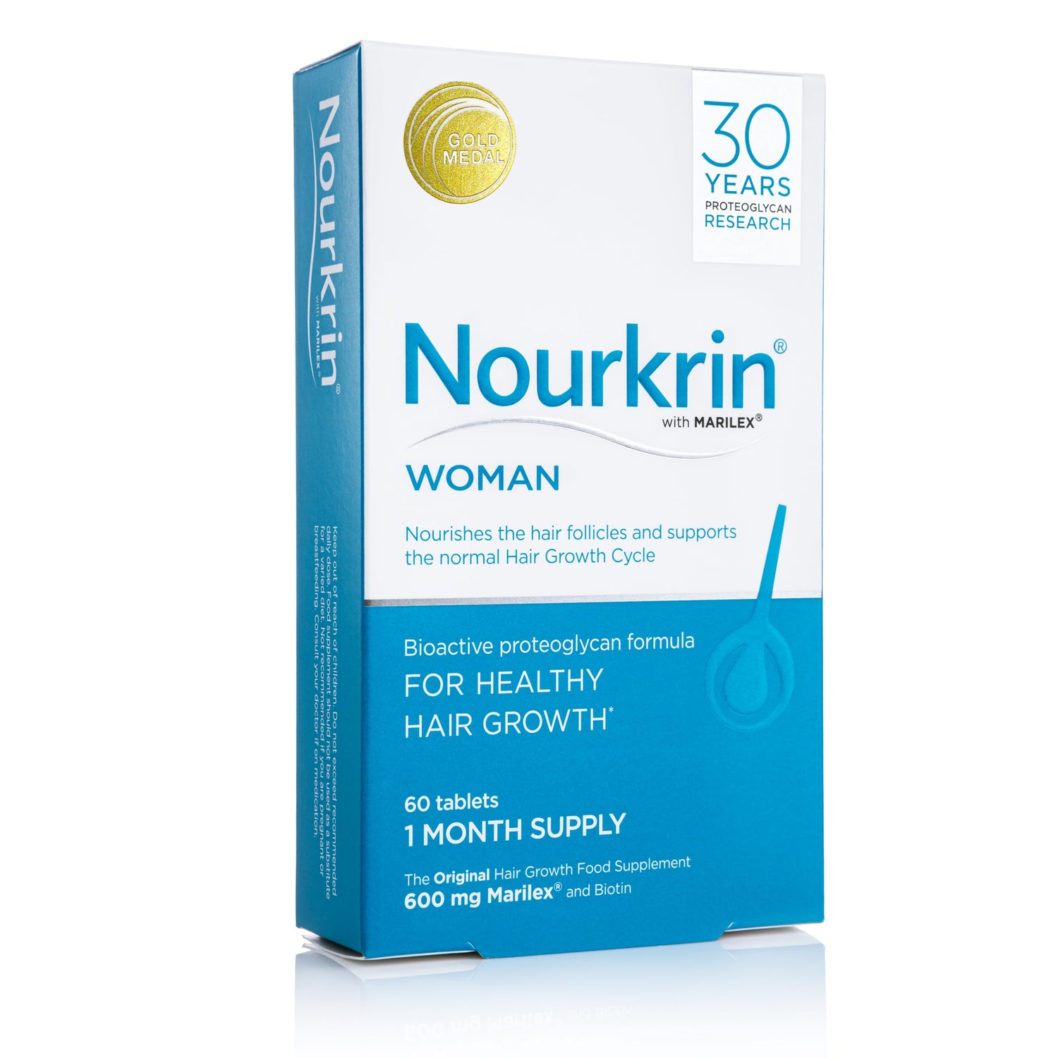 Nourkrin Man Hair Loss Supplement for Men - Supports Hair Health &amp; Growth with Marilex-M, Biotin &amp; Silica - 60 Tablets