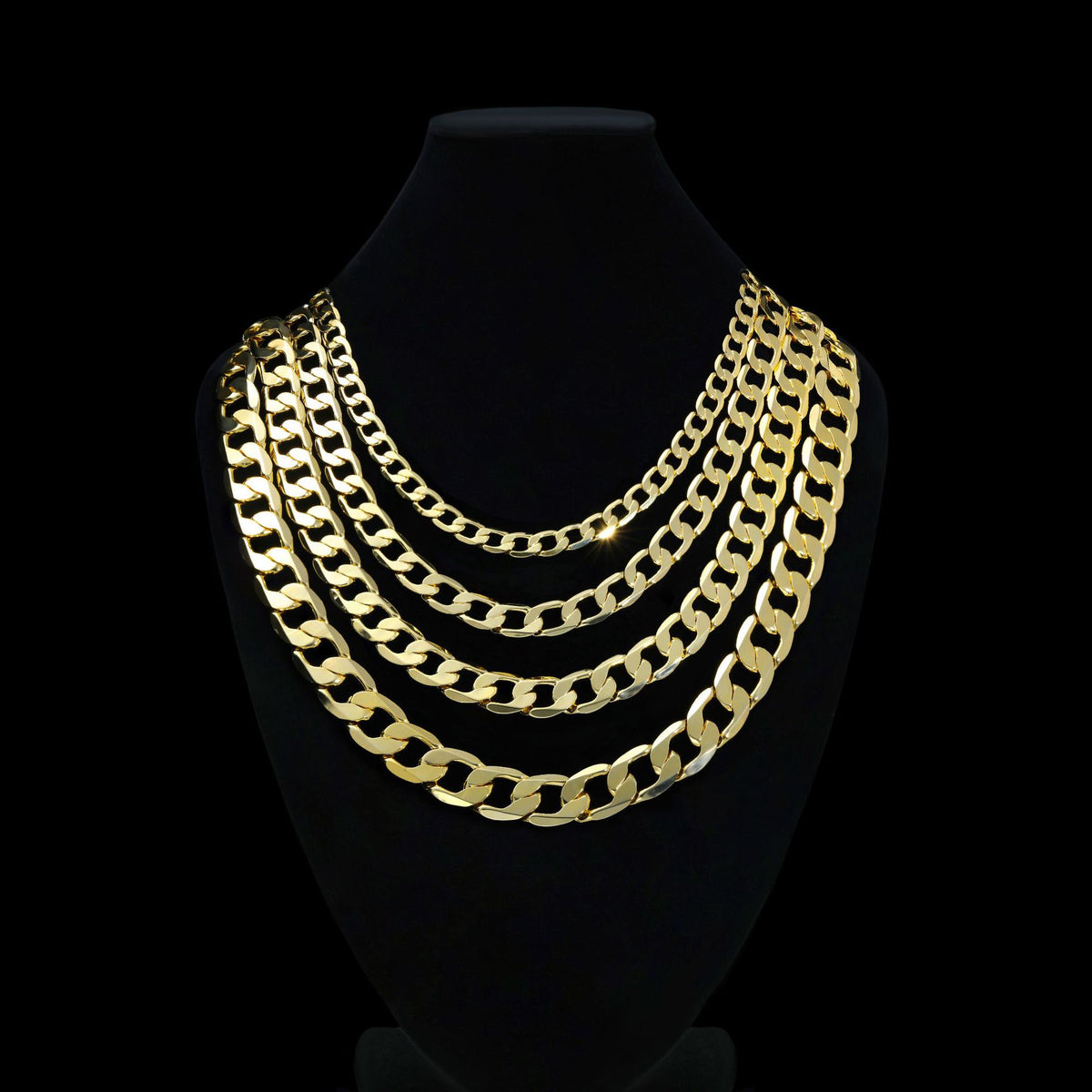 Brass Gold Plated Chain Necklace Men Women Unisex Bold Geometric Jewelry