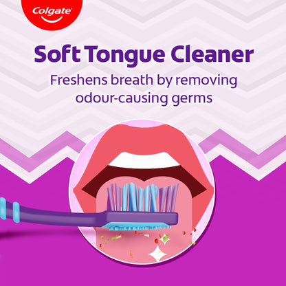 Colgate Zig Zag Charcoal Manual Toothbrush for Effective Oral Hygiene - Medium Bristle Hardness