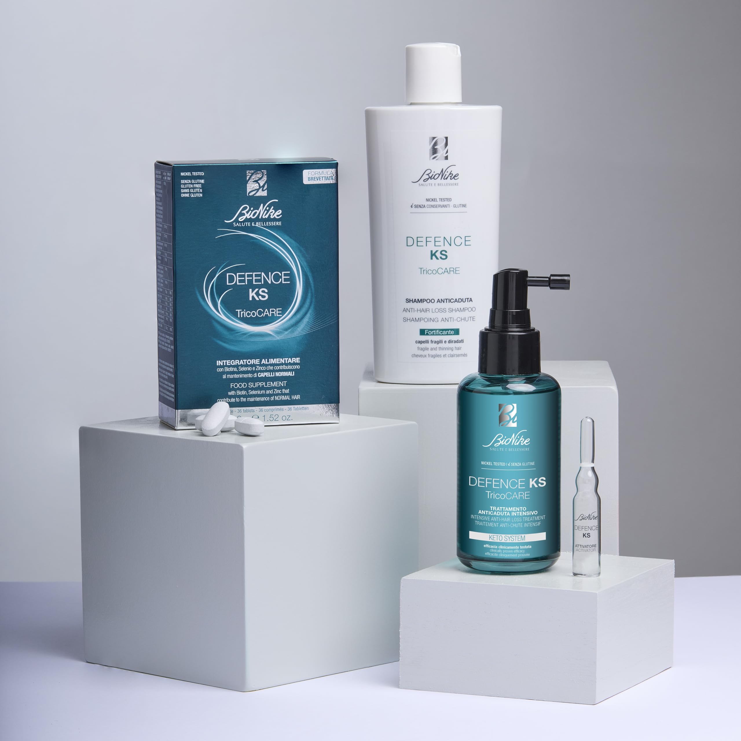 BioNike Defence KS Anti-Hair Loss Shampoo - Gentle, Biotin &amp; Niacinamide Enriched Formula for Thinning Hair, 6.76 fl oz