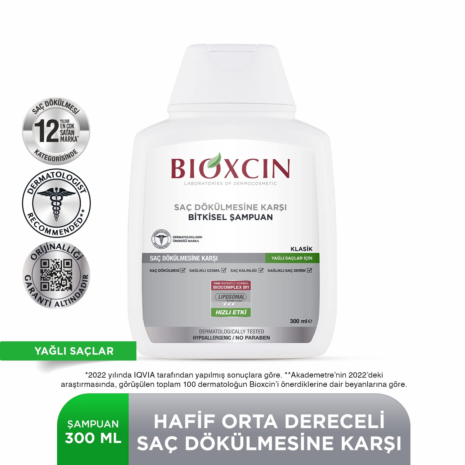 Bioxcin Quantum Oily Hair Shampoo - 300ml