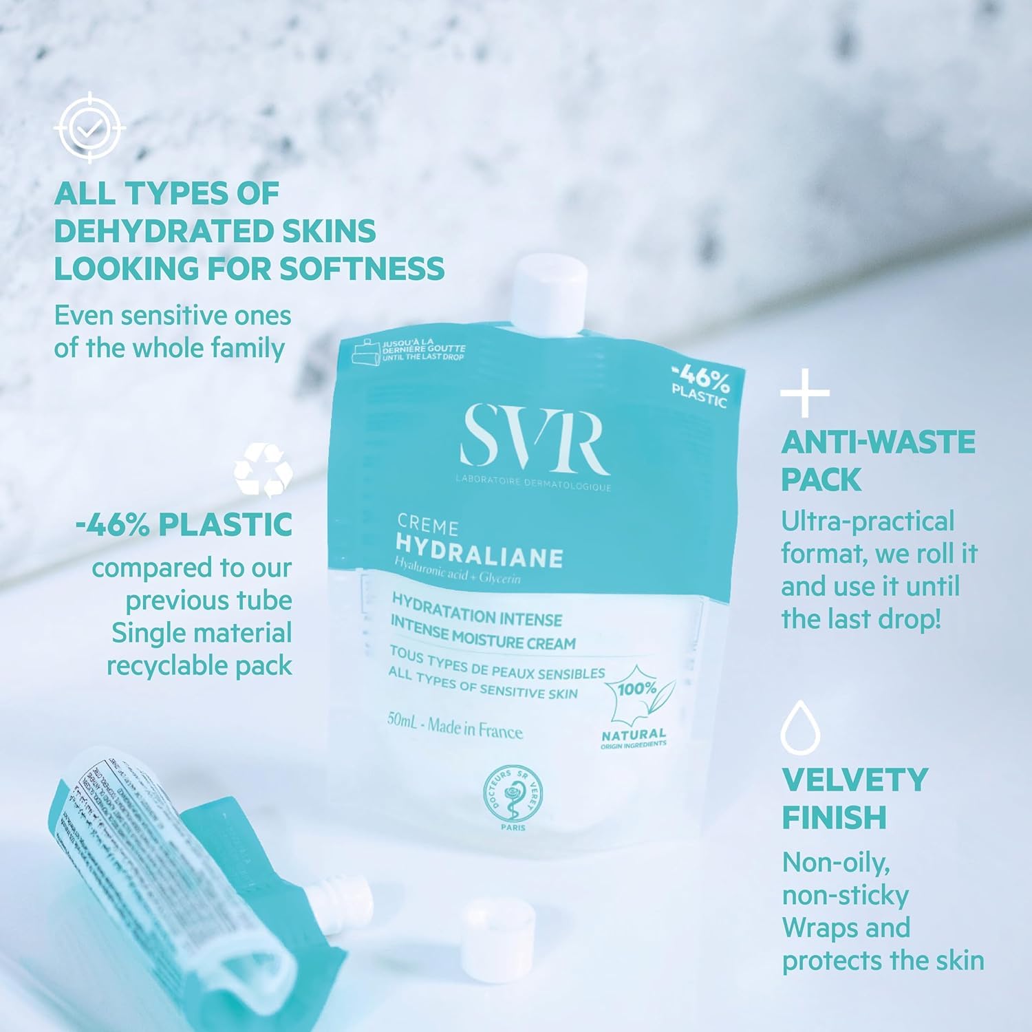 Svr Hydraliane Moisturizing Cream for Dry &amp; Sensitive Skin - Intense Hydration, 50ml
