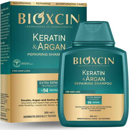 Bioxcin Keratin &amp; Argan Repair Shampoo for Damaged Hair - 10.14 fl oz