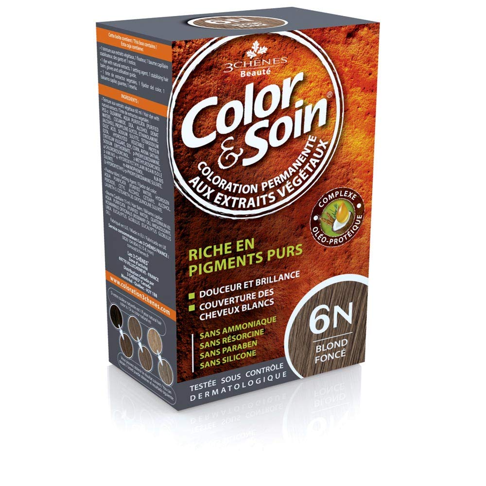 Color&amp;Soin Ammonia-Free Dark Blond Hair Dye - Natural Botanical Ingredients, Paraben &amp; Silicone-Free