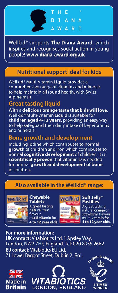 Vitabiotics Wellkid Immune Liquid 150ml Orange Flavored