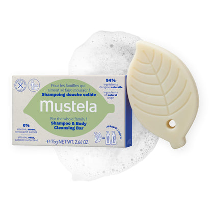 Mustela Shampoo &amp; Body Cleanser Bar - Gentle Family Formula | 75g