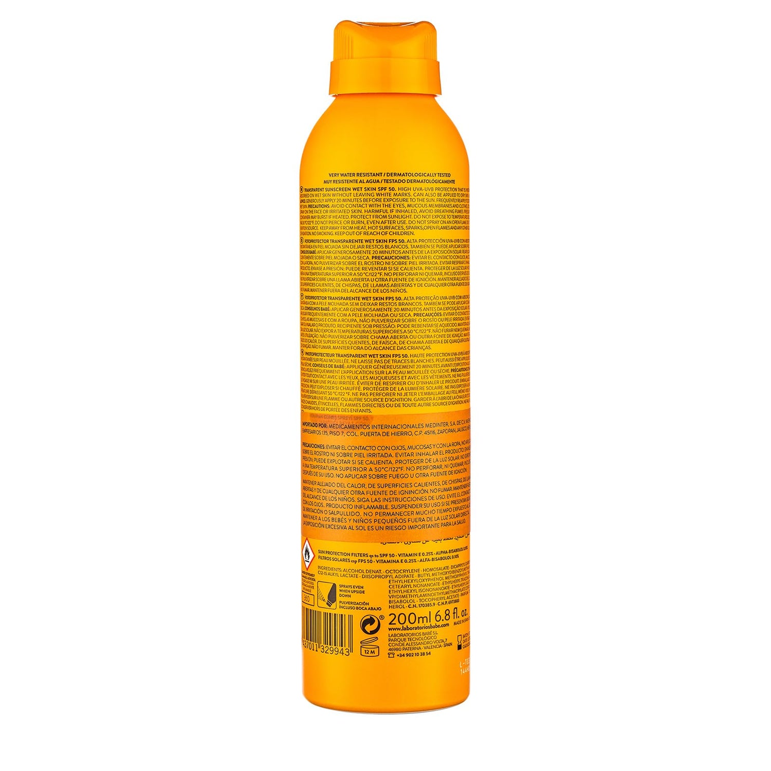 Babe Transparent Sunscreen Wet Skin SPF 50+ 200 ml