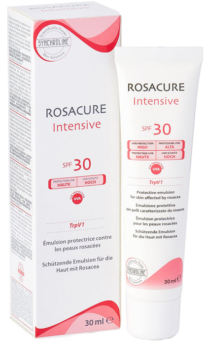 Synchroline Rosacure Intensive Cream SPF30 - Gentle Sunscreen for Rosacea-Prone Skin, SPF30 Protection, 1.01 fl oz