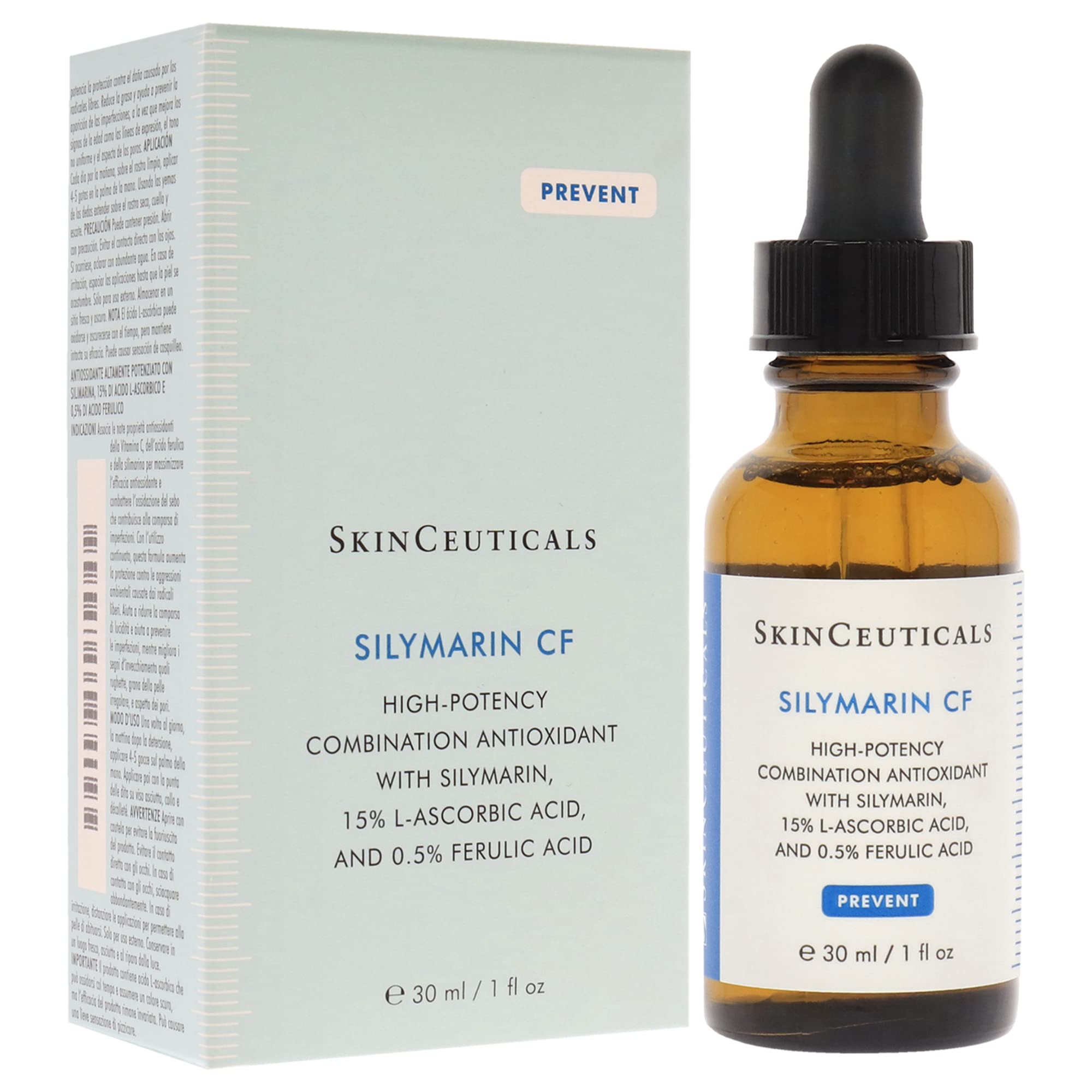 Skinceuticals Antioxidant Serum Silymarin CF - Vitamin C Serum for Anti-Aging &amp; Acne-Prone Skin