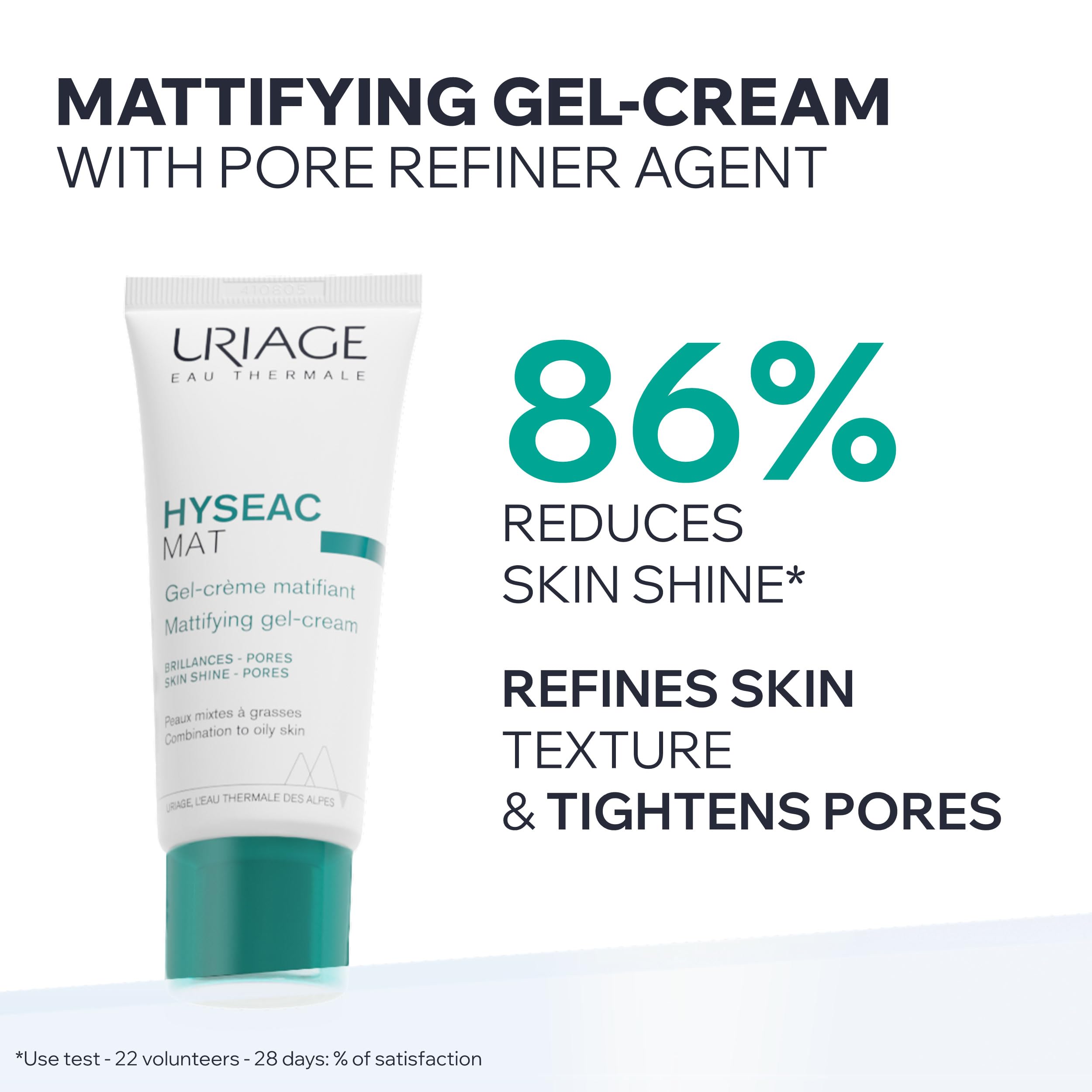 Uriage Hyseac Mat 40ml Mattifying Cream for Oily Skin - Makeup Base, Pore Minimization