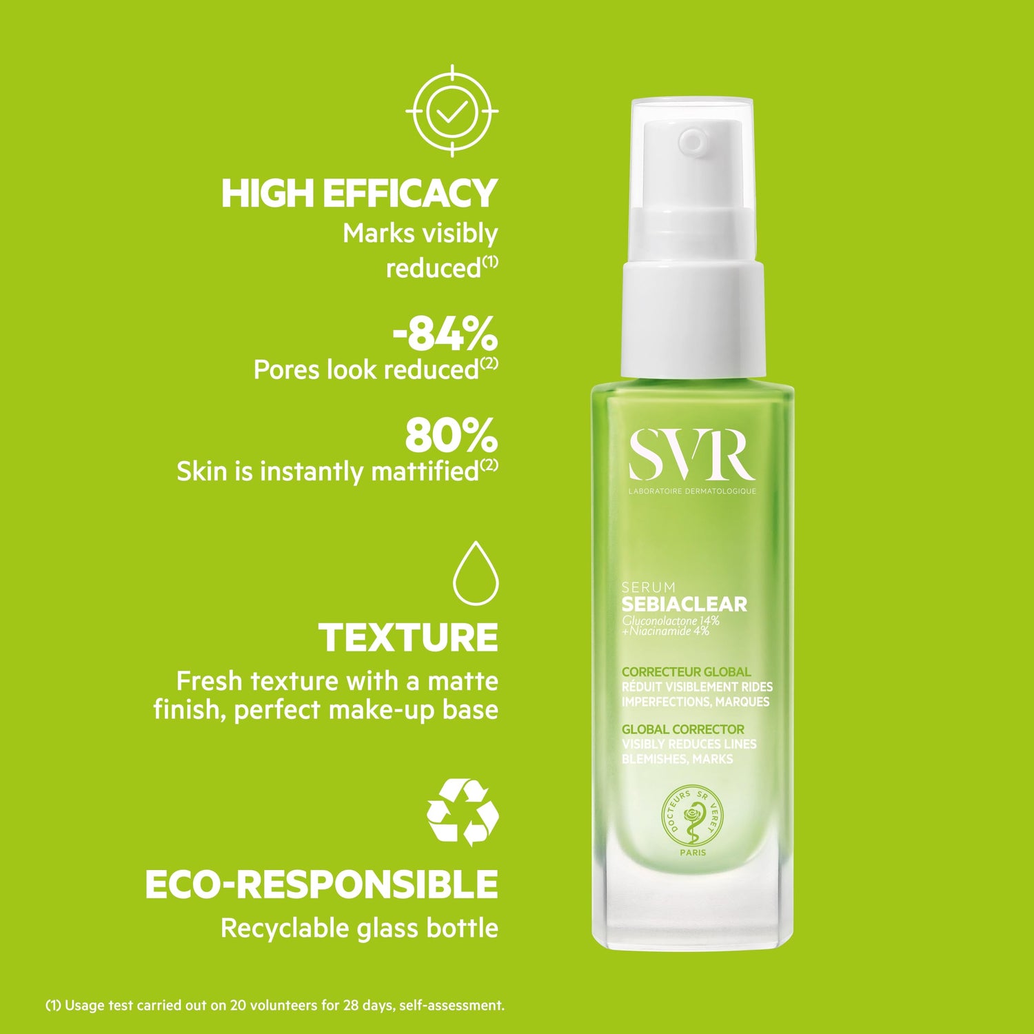 SVR Sebiaclear Serum 30ml - Non-Comedogenic Skincare for Oily Skin, Hypoallergenic Serum with Gluconolactone &amp; Salicylic Acid