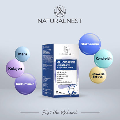 Naturalnest Glucosamine Chondritin Curcumin &amp; MSM 60 Tablets