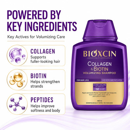 Bioxcin Collagen &amp; Biotin Shampoo - Volume Boost | 300ml