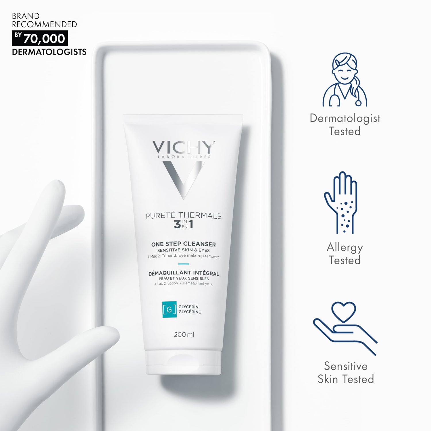 Vichy Demaquillant Integral 200ml - Gentle 3-in-1 Makeup Remover for Normal &amp; Dry Skin