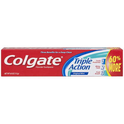 Colgate Triple Action Toothpaste 125ml - Mint Flavor - Anti-Caries, Whitening &amp; Fresh Breath