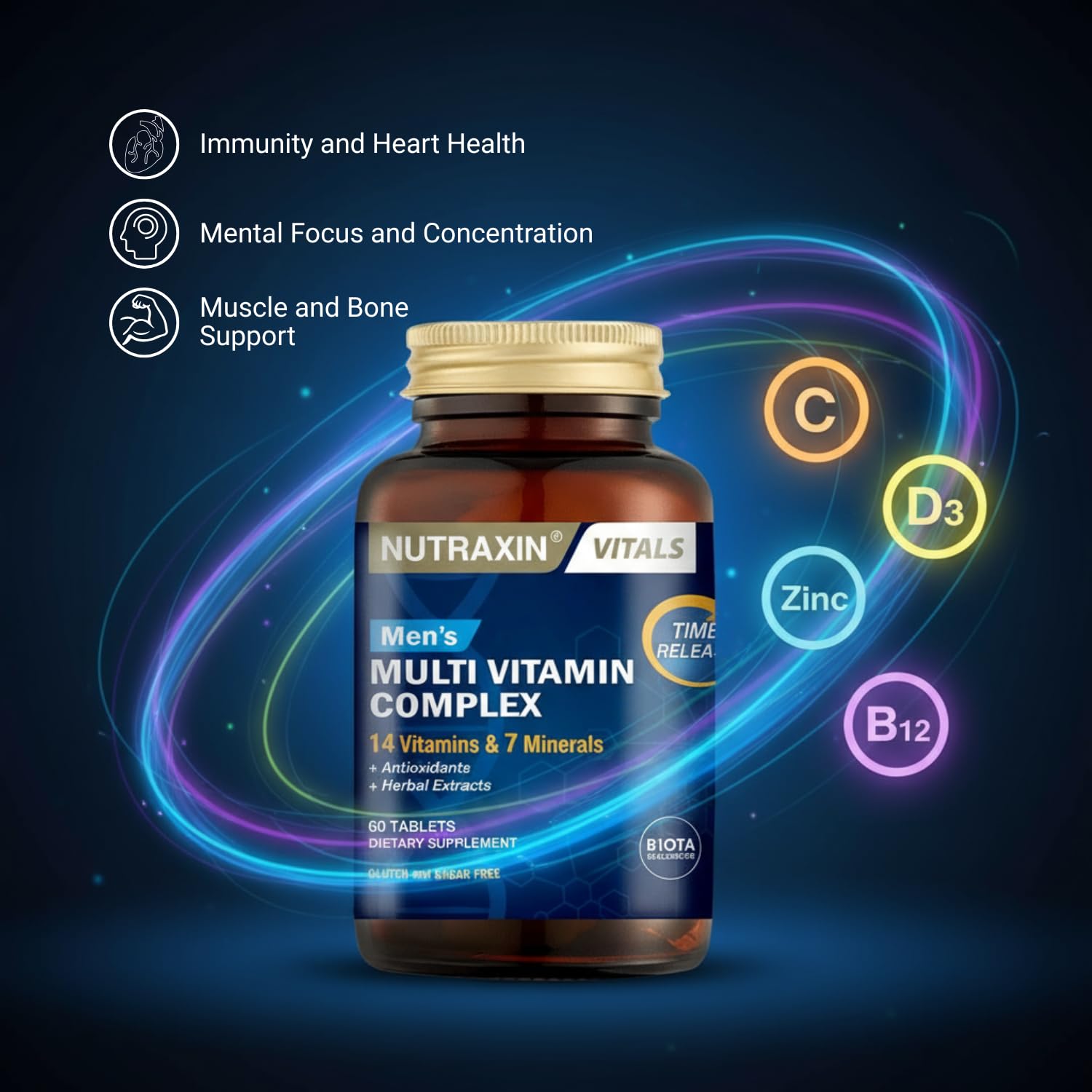 Nutraxin Multivitamin &amp; Mineral Complex for Men - 60 Tablets