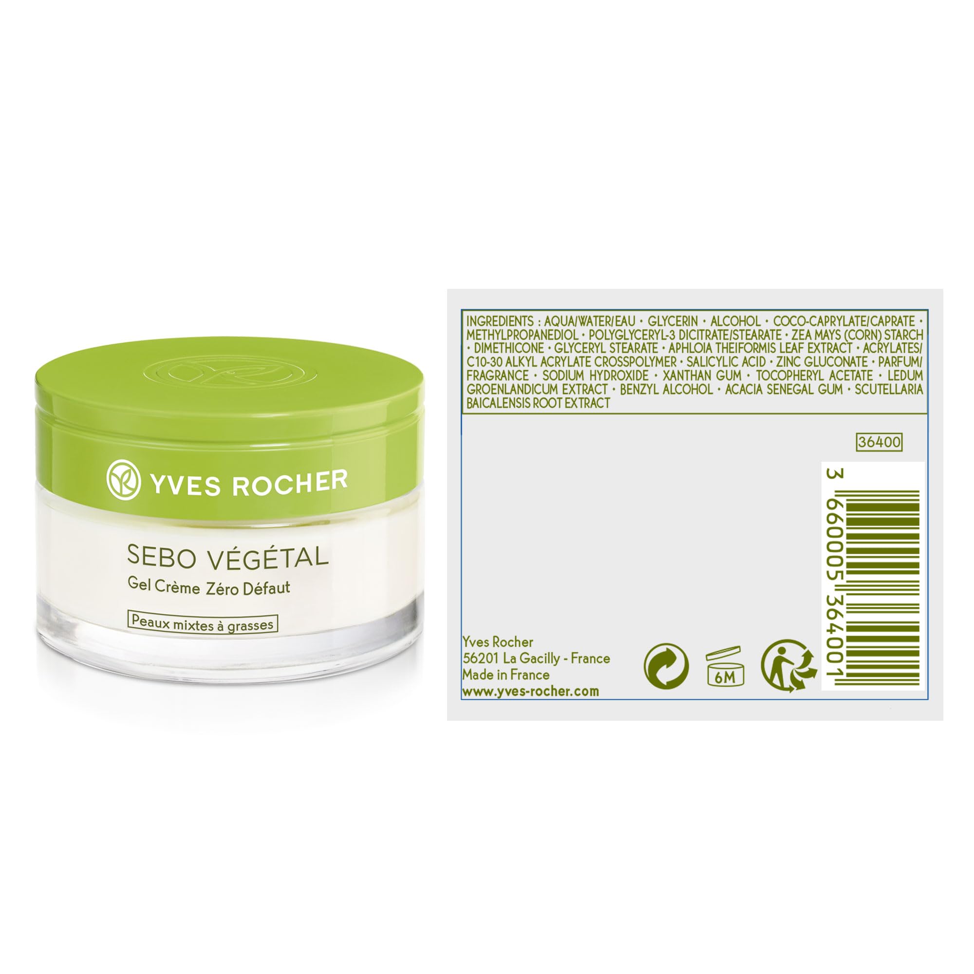 Yves Rocher Sebo Vegetal Zero Blemish Moisturizing Gel Cream 50ml