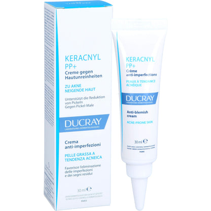 Ducray Keracnyl PP+ Soothing Cream for Acne-Prone Skin - 30ml, Reduces Imperfections &amp; Spots