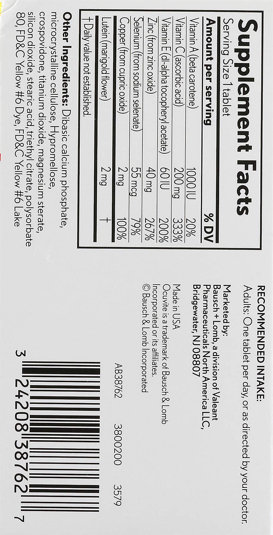 Bausch &amp; Lomb Ocuvite Complete - 2 Pack of 60 Capsules