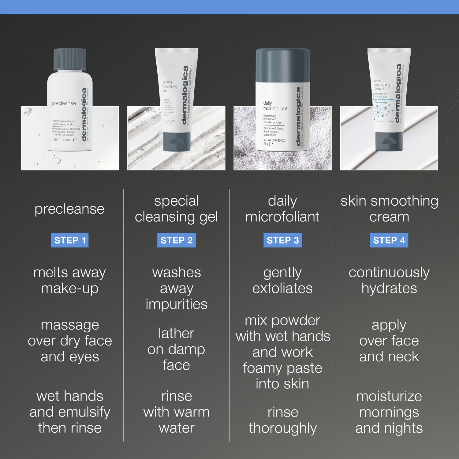 Dermalogica Skincare Set - Travel Sized Cleansing, Exfoliating, and Moisturizing Kit