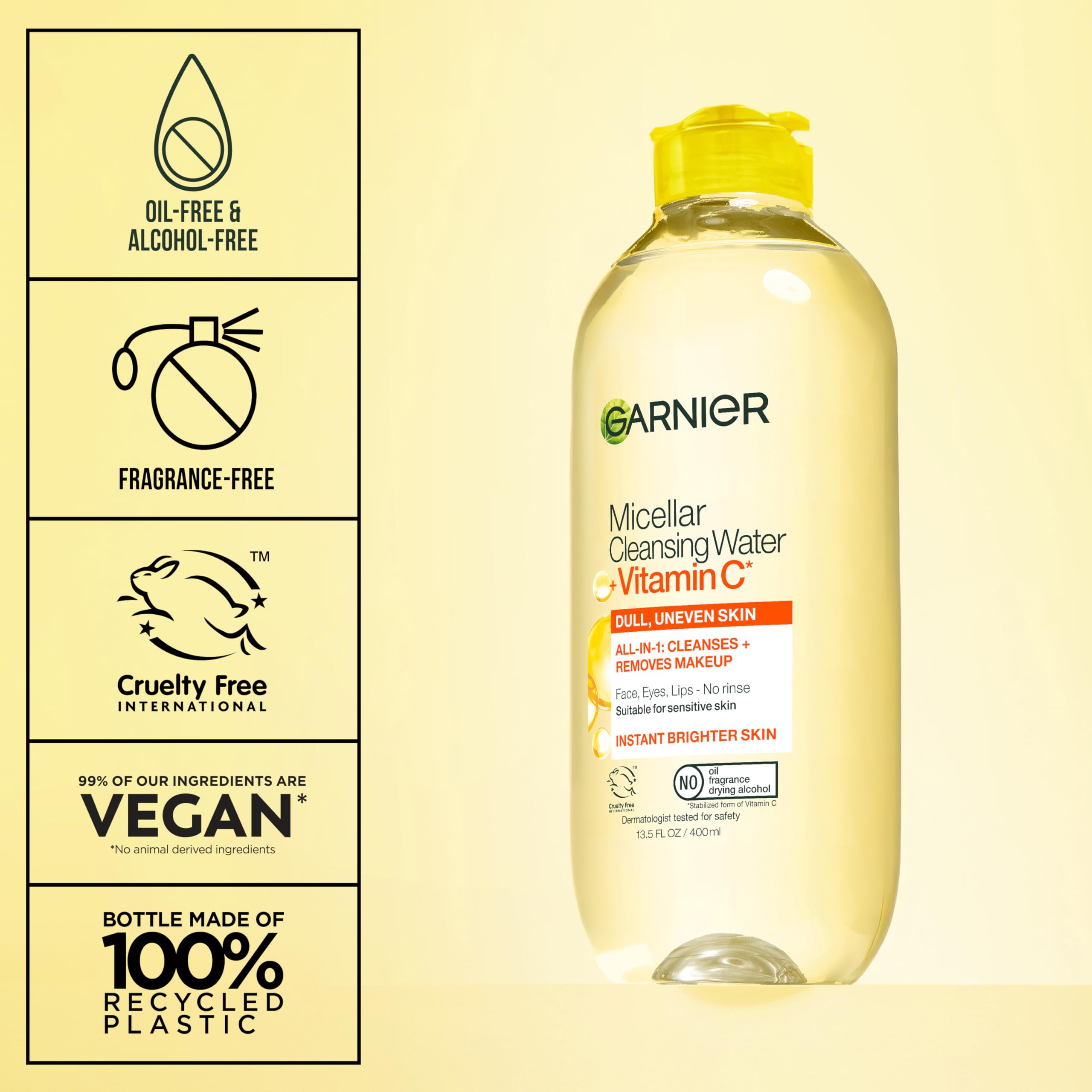 Garnier Micellar Water with Vitamin C - 13.53 fl oz Gentle Makeup Remover &amp; Cleansing Water