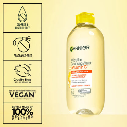 Garnier Micellar Water with Vitamin C - 13.53 fl oz Gentle Makeup Remover &amp; Cleansing Water