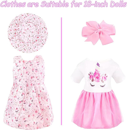 17Pcs 18 Inch Girl Doll Clothes and Accessories Doll Accessories Case Luggage
