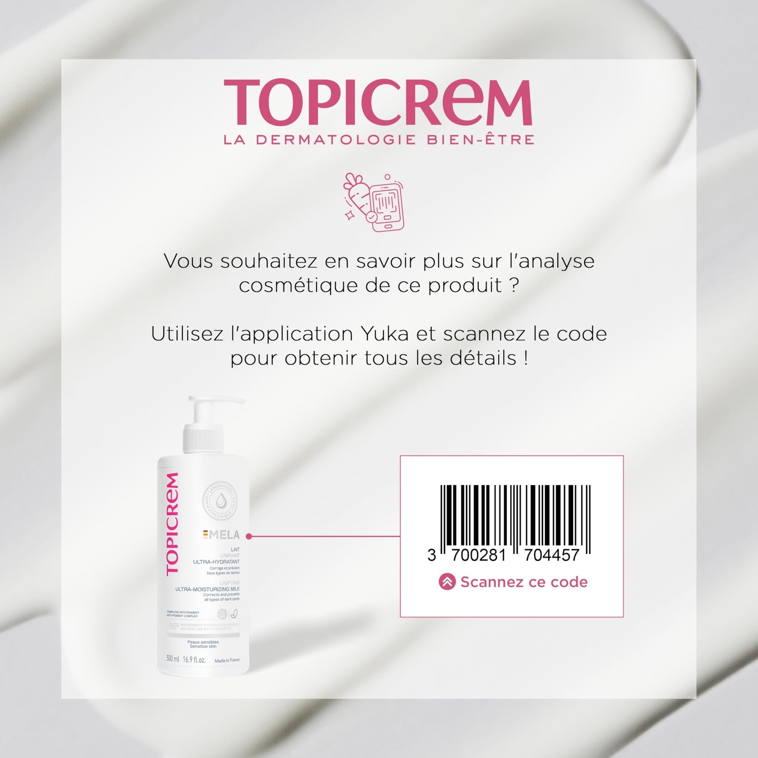 Topicrem Mela Lait Unifiant Ultra Hydratant 500ml