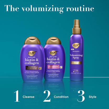 OGX Biotin &amp; Collagen Shampoo - Thickening &amp; Strengthening Hair Care for Thinning or Weak Hair, 13.01 fl oz