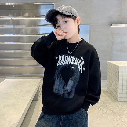 Boys Spider Print Crewneck Shirt